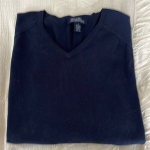 Men’s perfect weight sweater, Brooks Bros., navy Italian mercerized cotton, sz L